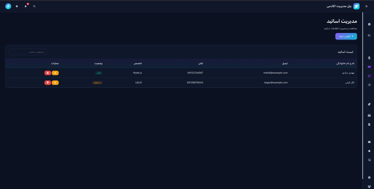 پنل مدیریت آکادمی - تصویر کوچک 5