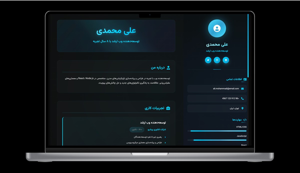 قالب رزومه حرفه‌ای - تصویر 1